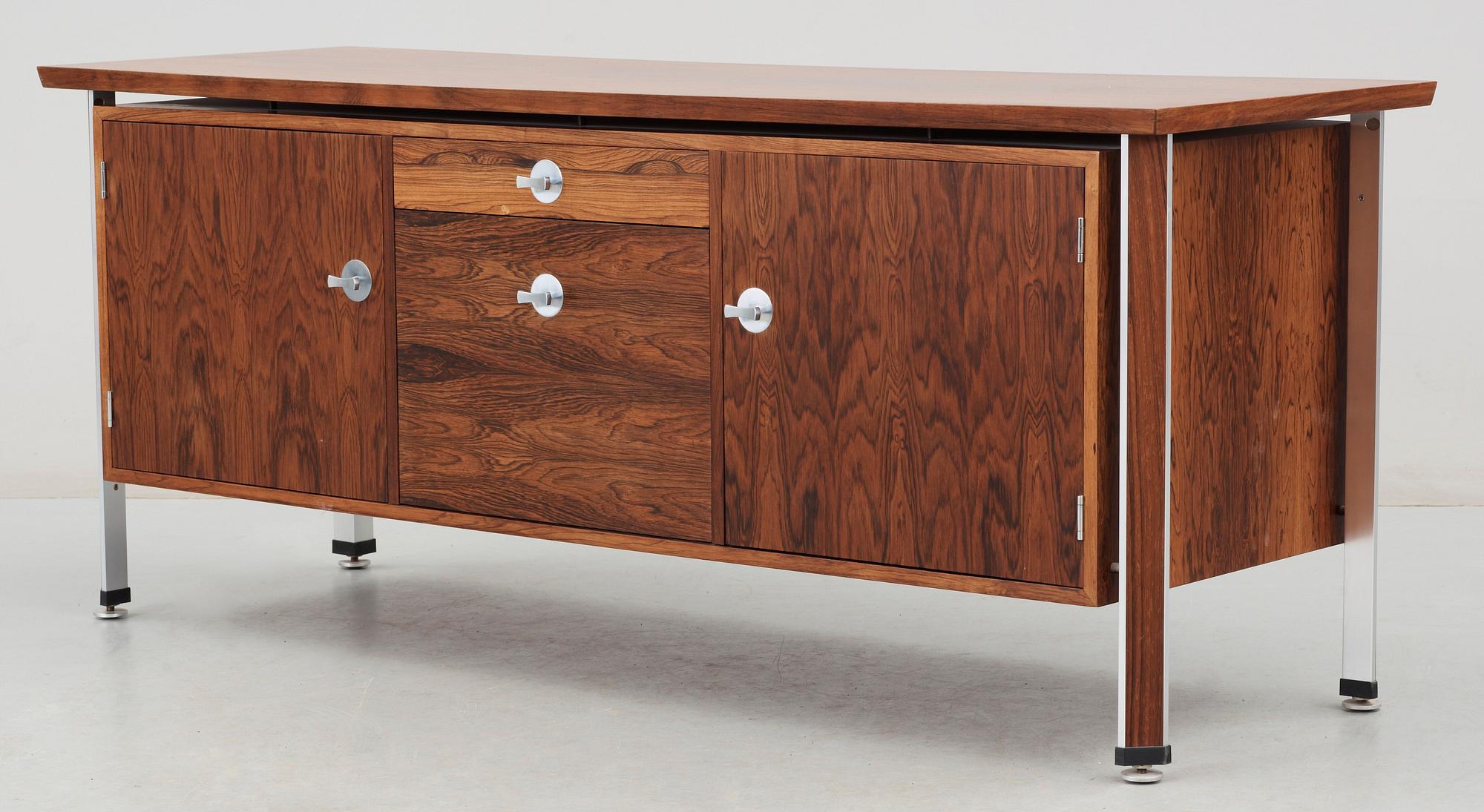 A Finn Juhl palisander sideboard, with aluminium details, CADO.