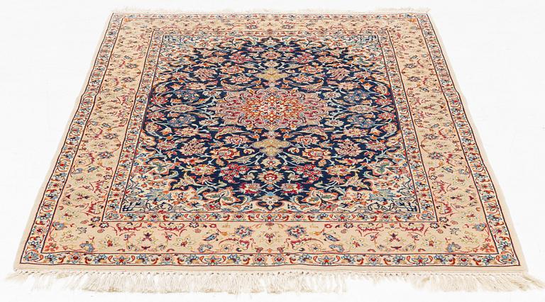 A pictorial Esfahan rug, approximately 160 x 109 cm.
