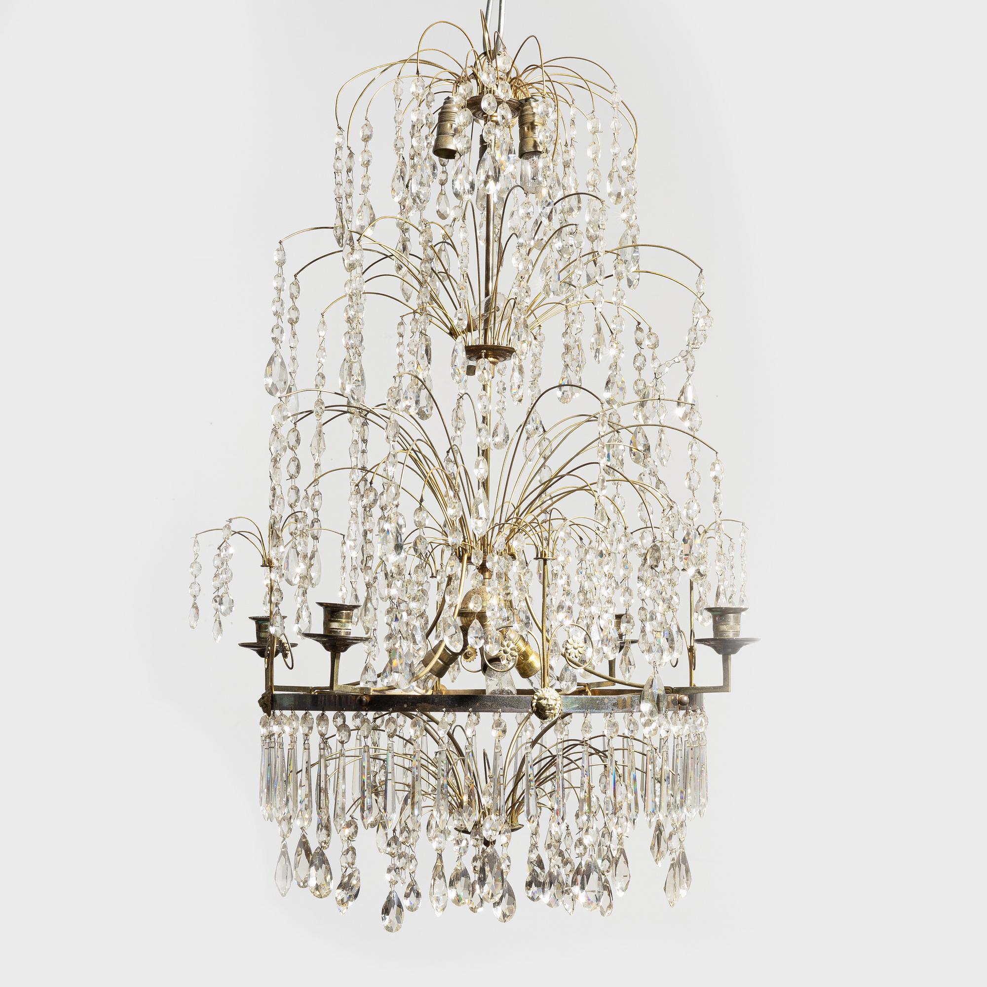 A Gustavian style chandelier, first half of the 20th Century.