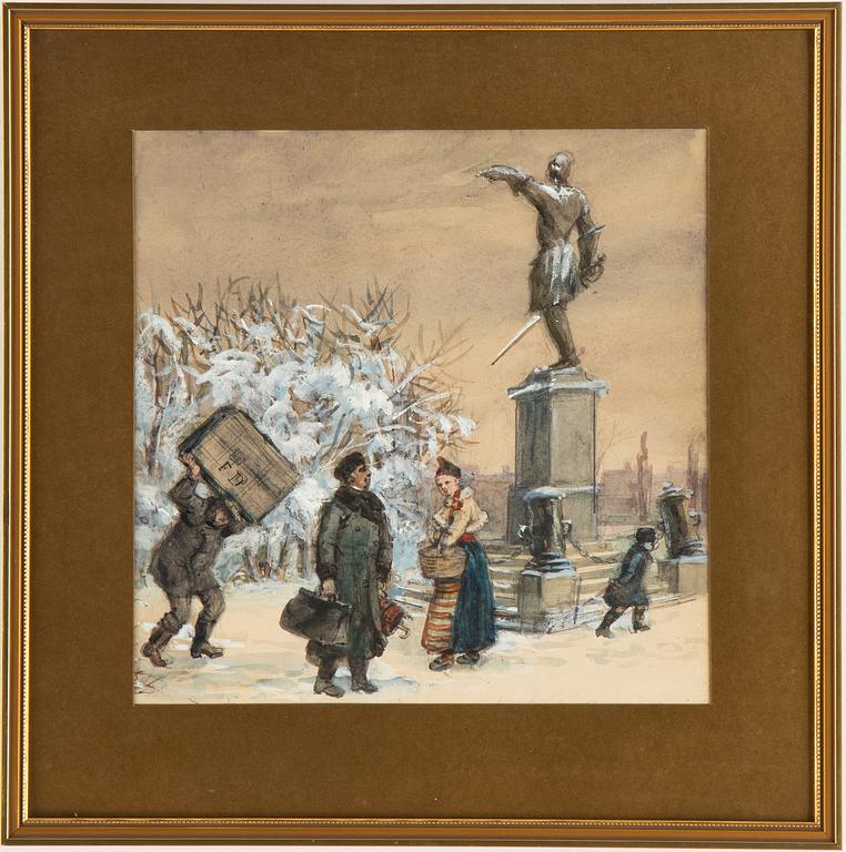 Fritz von Dardel, akvarell, signerad.