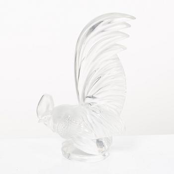 9 glass figurines, Lalique, France.