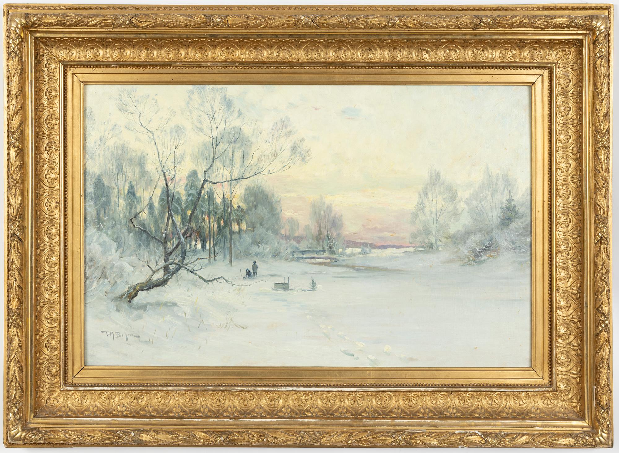 Wilhelm Behm, Vinterlandskap i skymning.