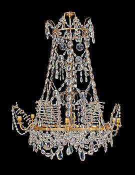 581. A Gustavian late 18th century six-light chandelier.