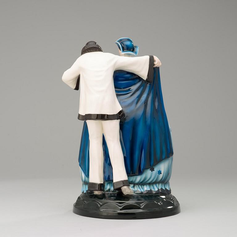 A Josef Lorenzl creamware figure, Vienna, 1920's-30's.