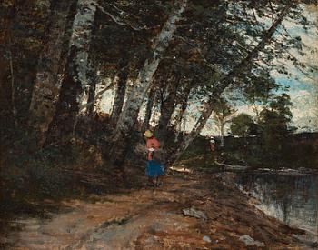 771. Victor Forssell, Woman gathering firewood.