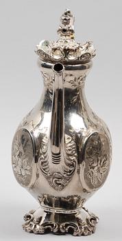 KAFFEKANNA, silver, nyrokoko, Möllenborg Féron, Stockholm 1800-talets senare del, 825 g.