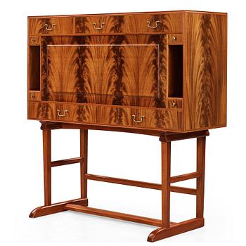 Josef Frank, a mahogany secretaire, Svenskt Tenn, Sweden, model 1036, probably 1960-70's.