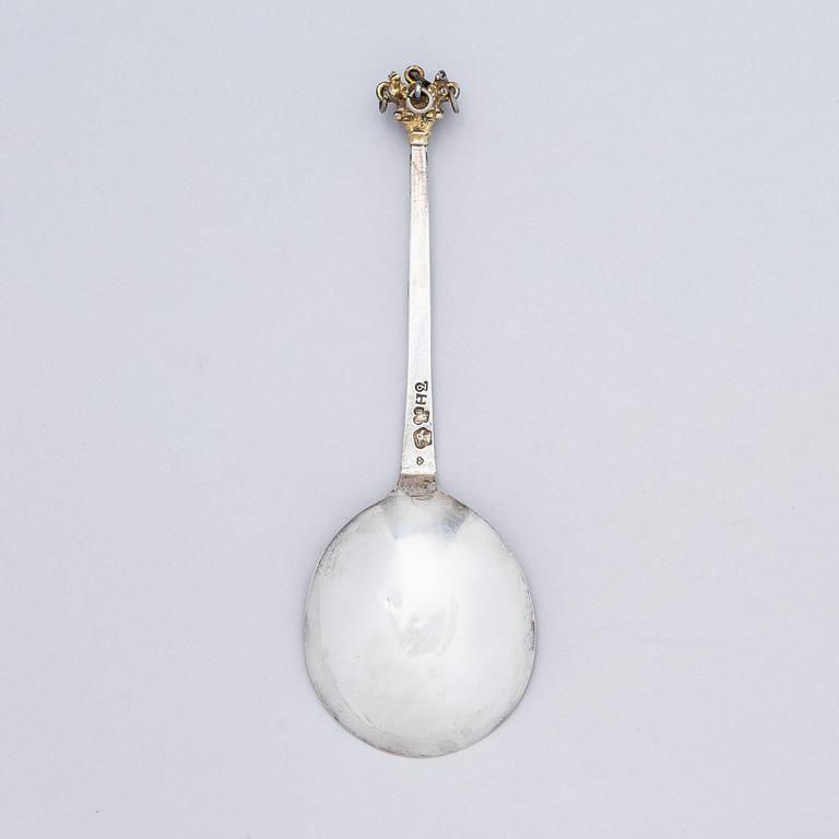 A Swedish 18th century parcel-gilt silver spoon, mark of Christoffer Bauman, Hudiksvall 1790.