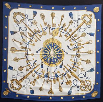 SCARF, siden, "Les Cles", Cathy Latham, Hermès, Paris. Formgiven 1965.