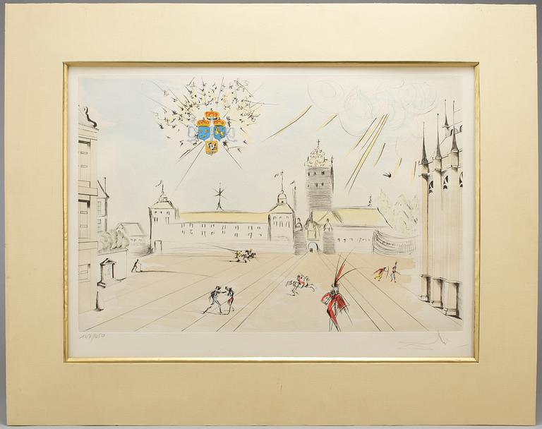 SALVADOR DALÍ, etching and stencil, signed 147/450.