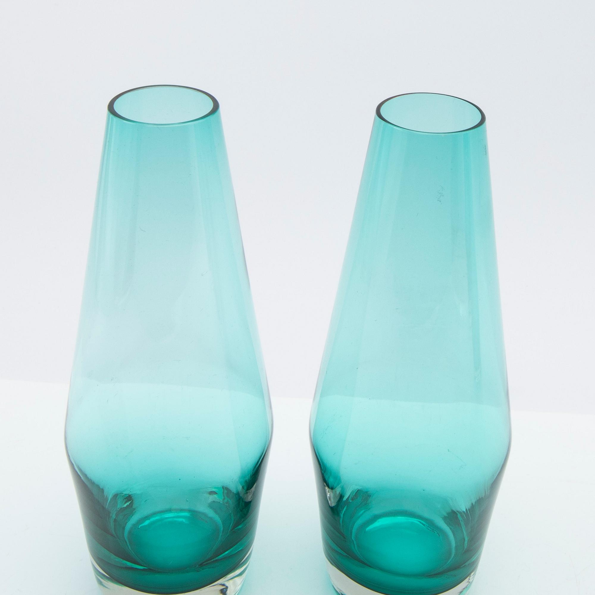 Tamara Aladin, Vases, 4 pcs, glass, Riihimäen Lasi, Finland, 1960s/70s.