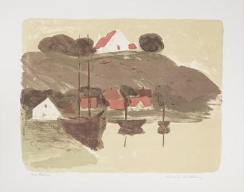 GUSTAV RUDBERG, mapp, 10 färglitografier, Konstfrämjandet, Stockholm 1968, signerade.