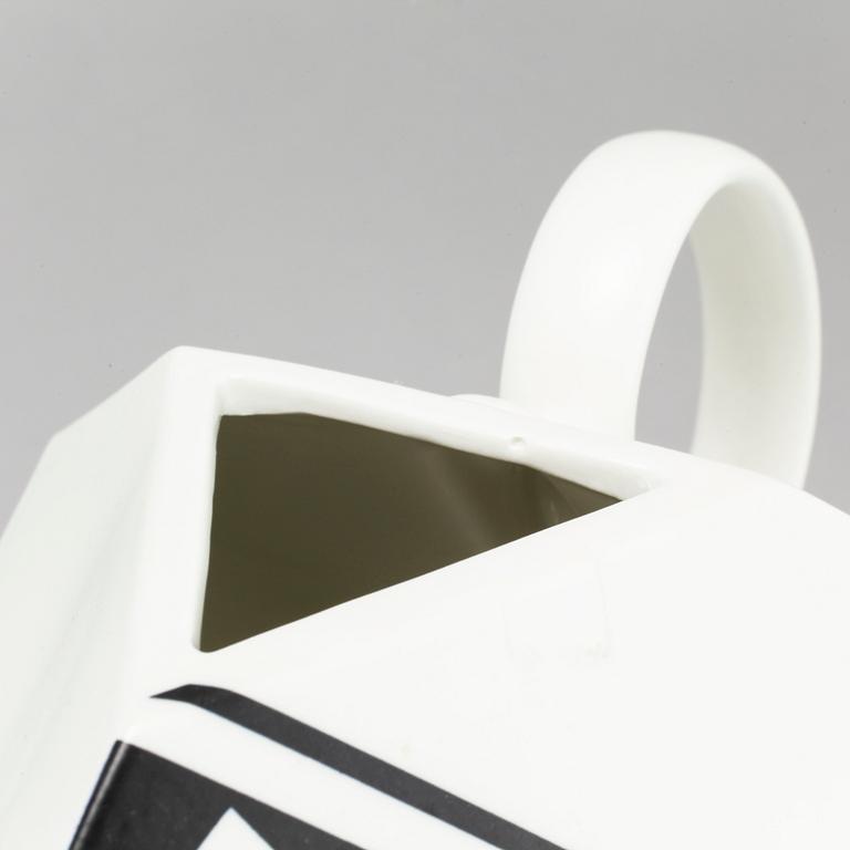 ROLF SINNEMARK, two "Cube" porcelain teapot for Rörstrand in the late 20th century.