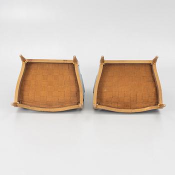 A pair of easy chairs, Louis XVI style, 20th century.