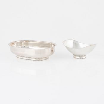 Vera Ferngren, two sterling silver bowls, GAB, Stockholm, Sweden, 1966-68.