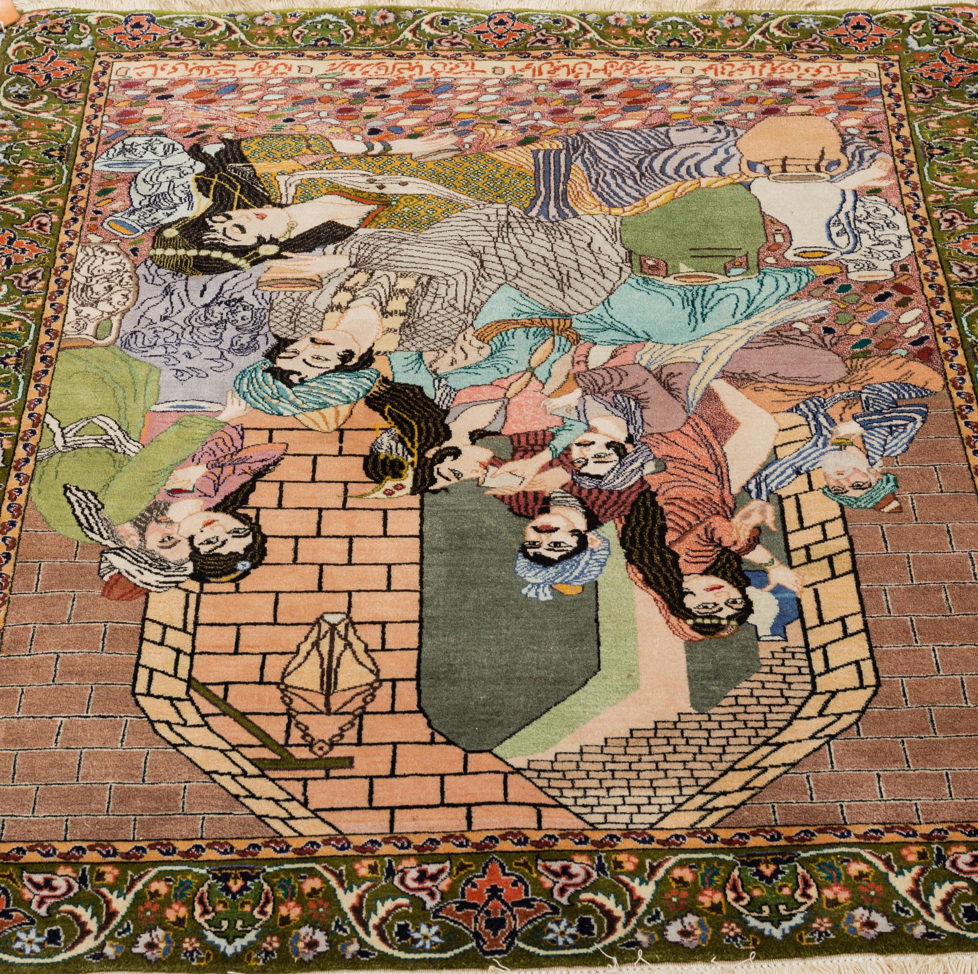 MATTO, an old Tabriz figural, ca 126,5-129,5 x 97,5-98,5 cm.