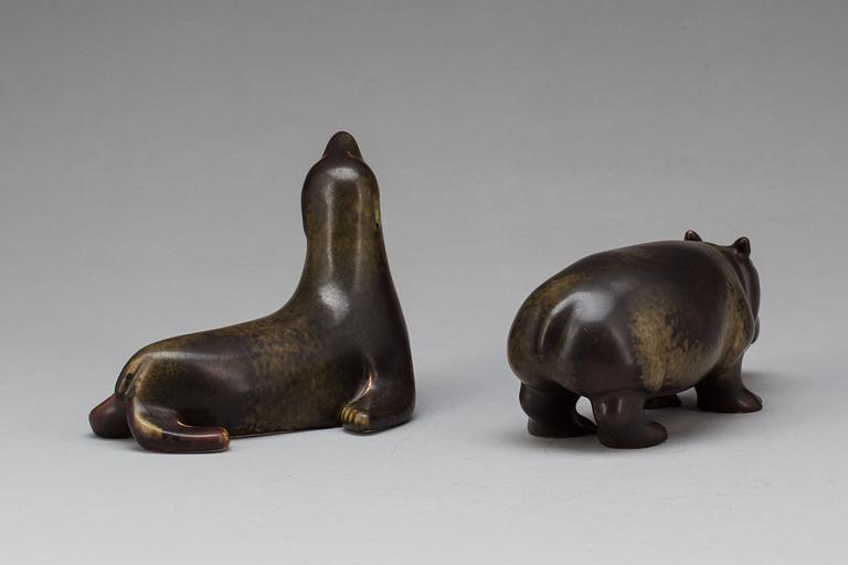 FIGURINER, 2 st, stengods, Gunnar Nylund, Rörstrand.