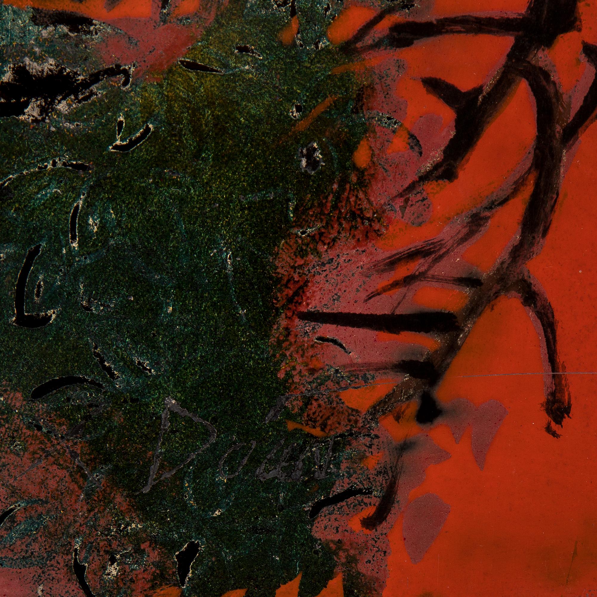 A vietnamese laquer panel possibly by Do Xuan Doan.