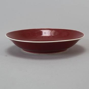 A sang-de-boeuf glazed dish, Qing dynasty, early 19th century.