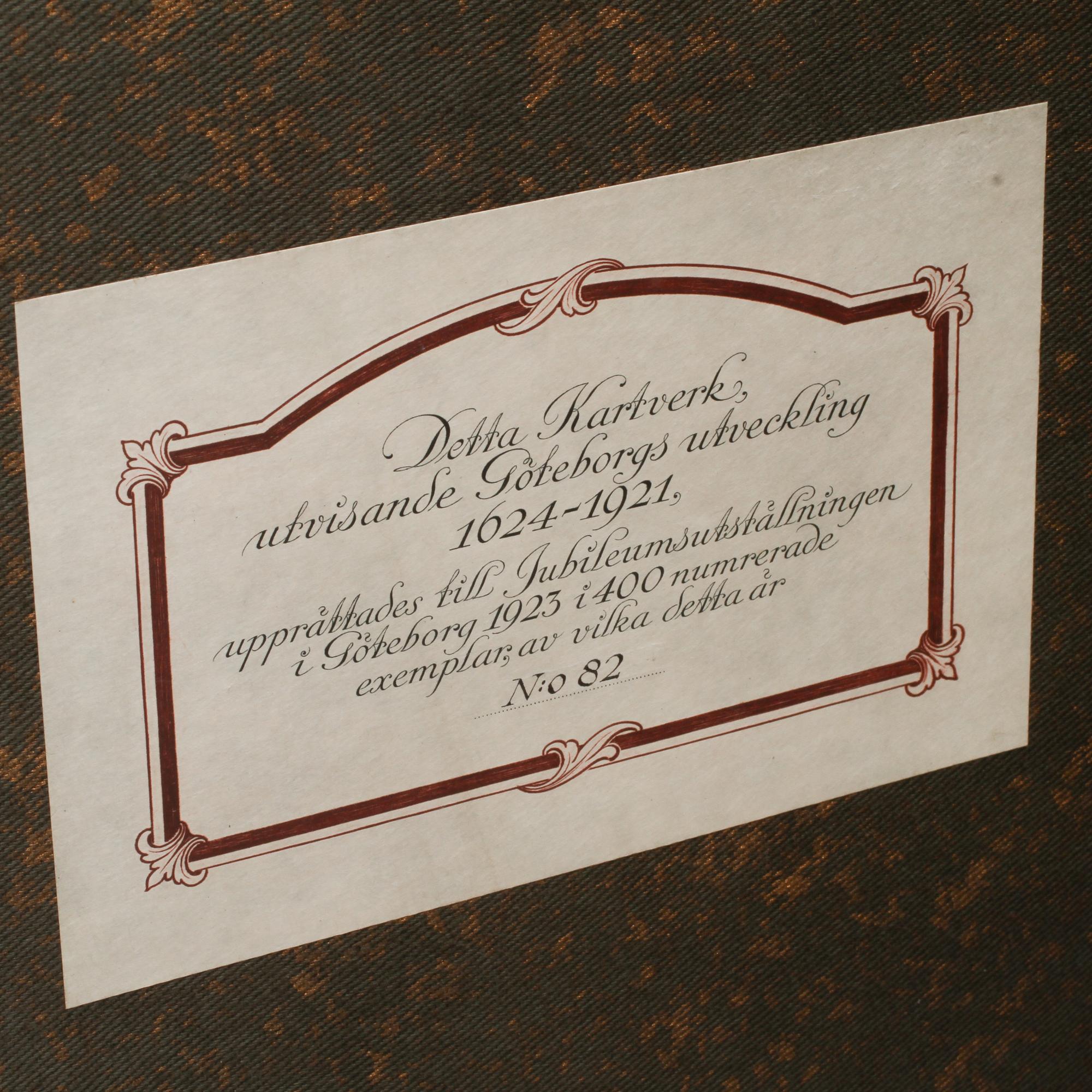 KARTVERK, "Historiskt kartverk över Göteborg", numrerad 82/400, 1923.