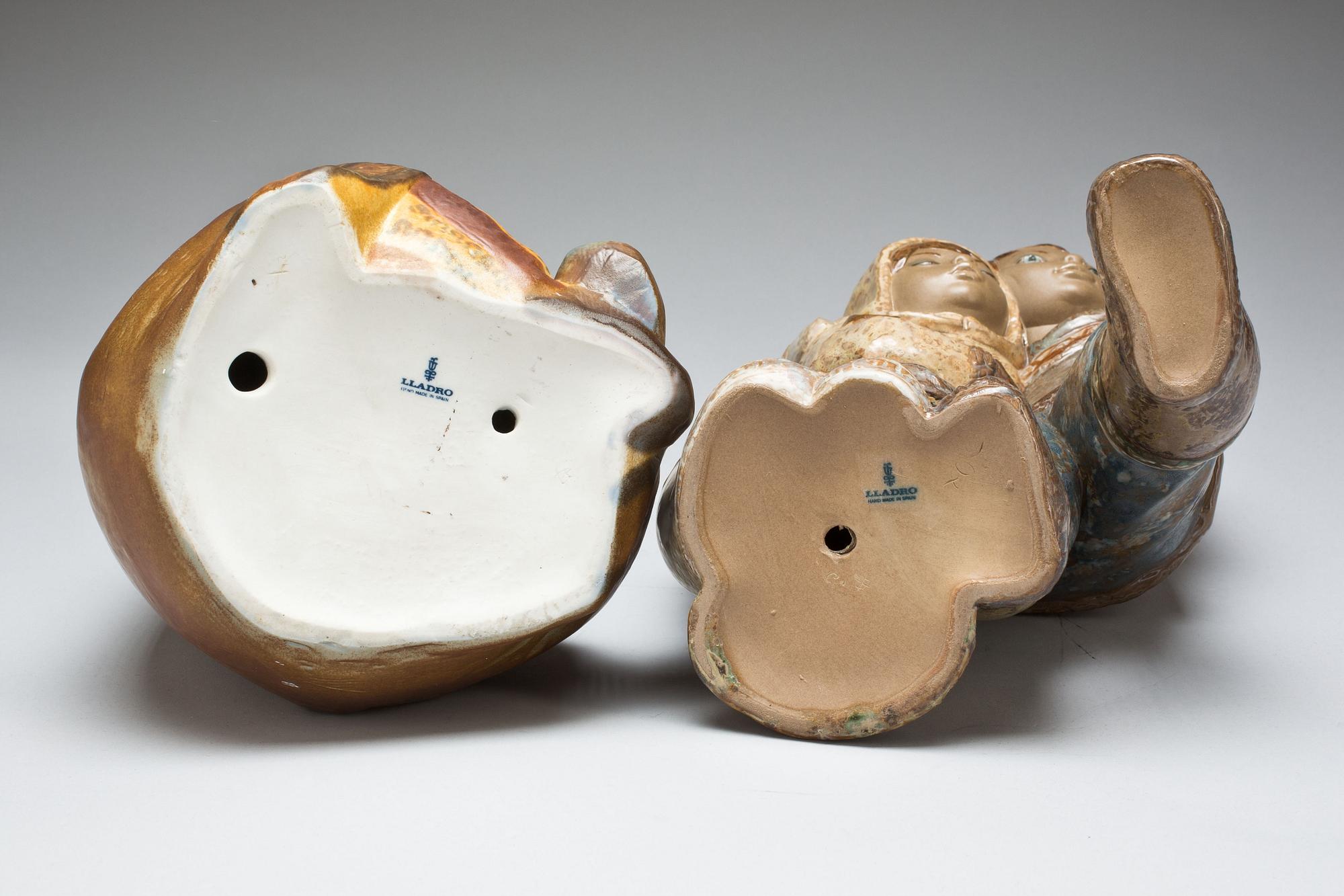FIGURINER, 2 st, stengods, Lladro.