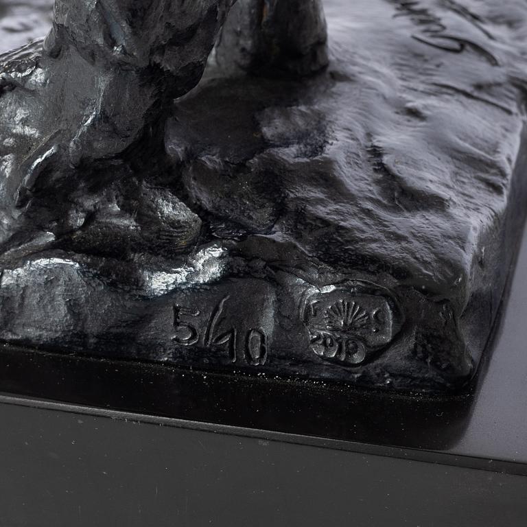 Gudmar Olovson, sculpture. Signed. Numbered. Foundry mark. Bronze, total height 41.5 cm, length 12 cm.