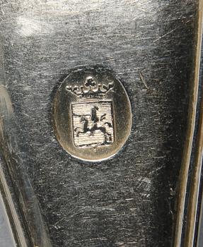 BESTICKSERVISDELAR, 37 delar, silver, Fransk lilja. Merparten Möllenborg Stockholm 1827.