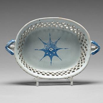 221. A Swedish faience chesnut basket, Rörstrand, 18th Century.