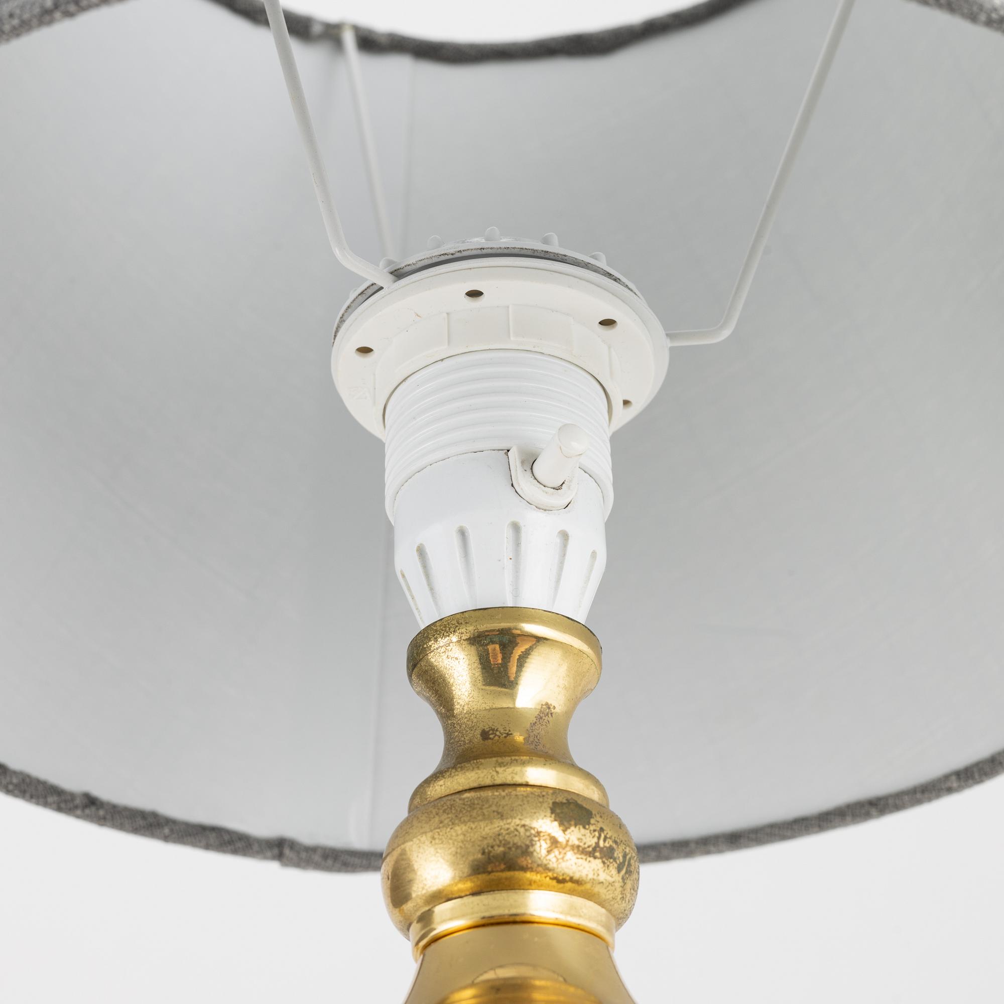 A pair of brass table lights, Nybro Armaturfabrik, 1970's.