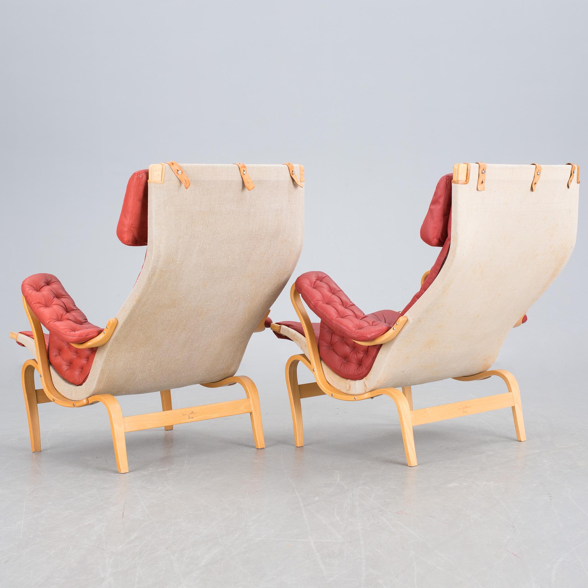 FÅTÖLJER, 2 st.  "Pernilla", Bruno Mathsson, Dux.