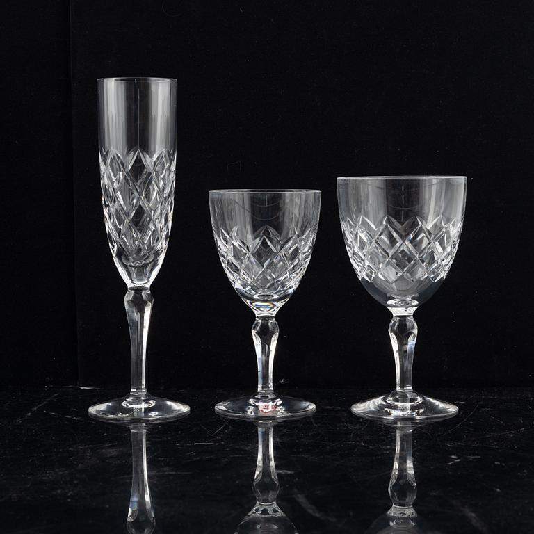 Gunnar Cyrén, glass service, 84 pieces, "Karolina", Olle Alberius, 12 pcs "Napoleon", Gunnar Cyrén, 24 pcs "Sofiero" Orrefors.