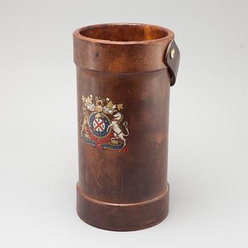 A leather umbrella stand, second half of the 20th century.