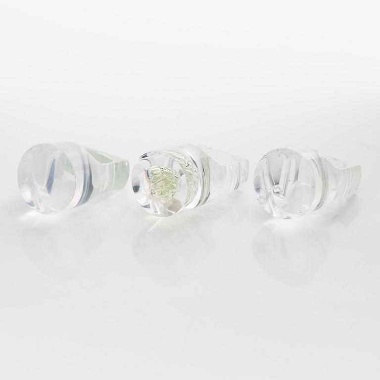 Siv Lagerström, tre ringar akrylplast, 1970-tal.