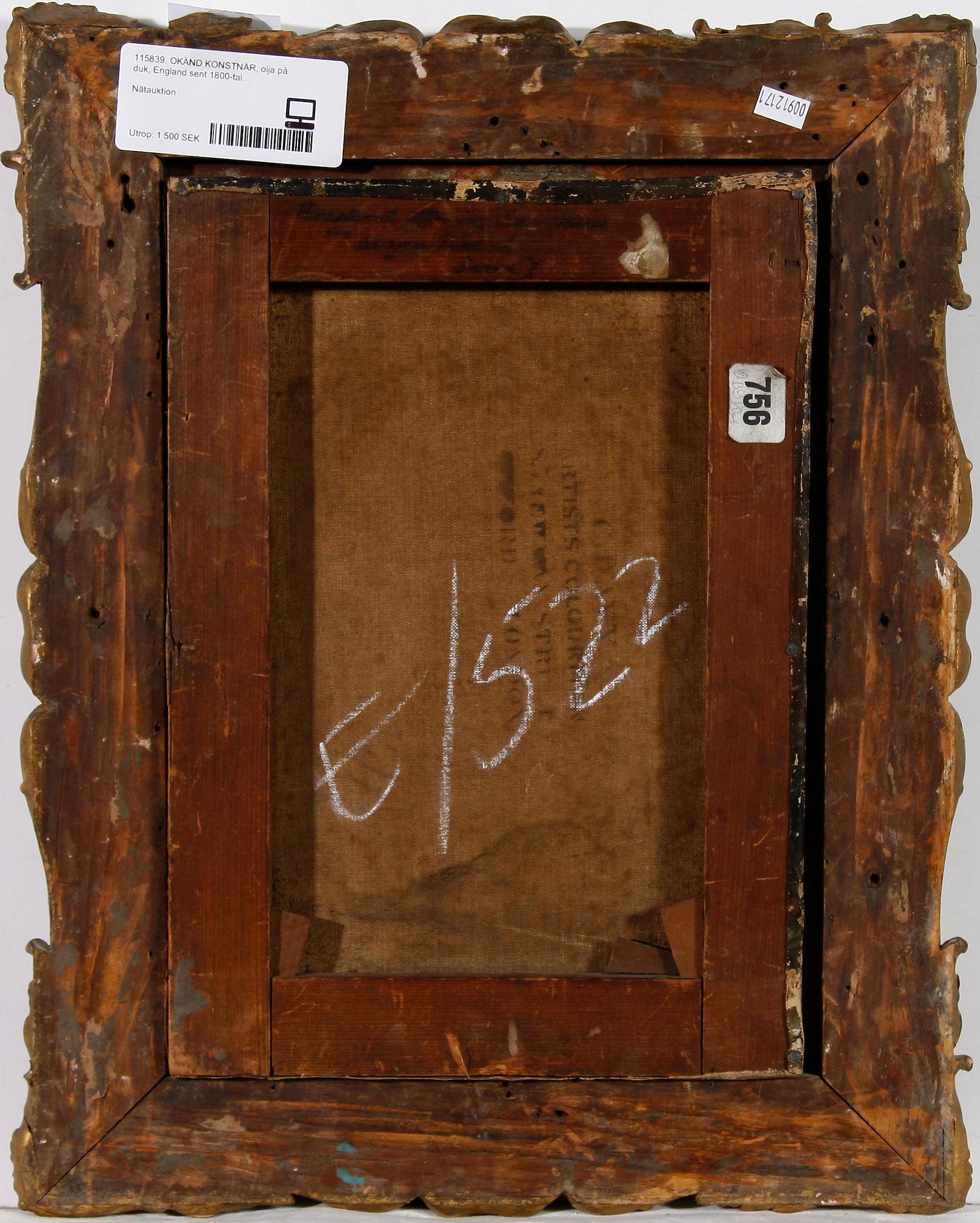 OKÄND KONSTNÄR, olja på duk, England sent 1800-tal.