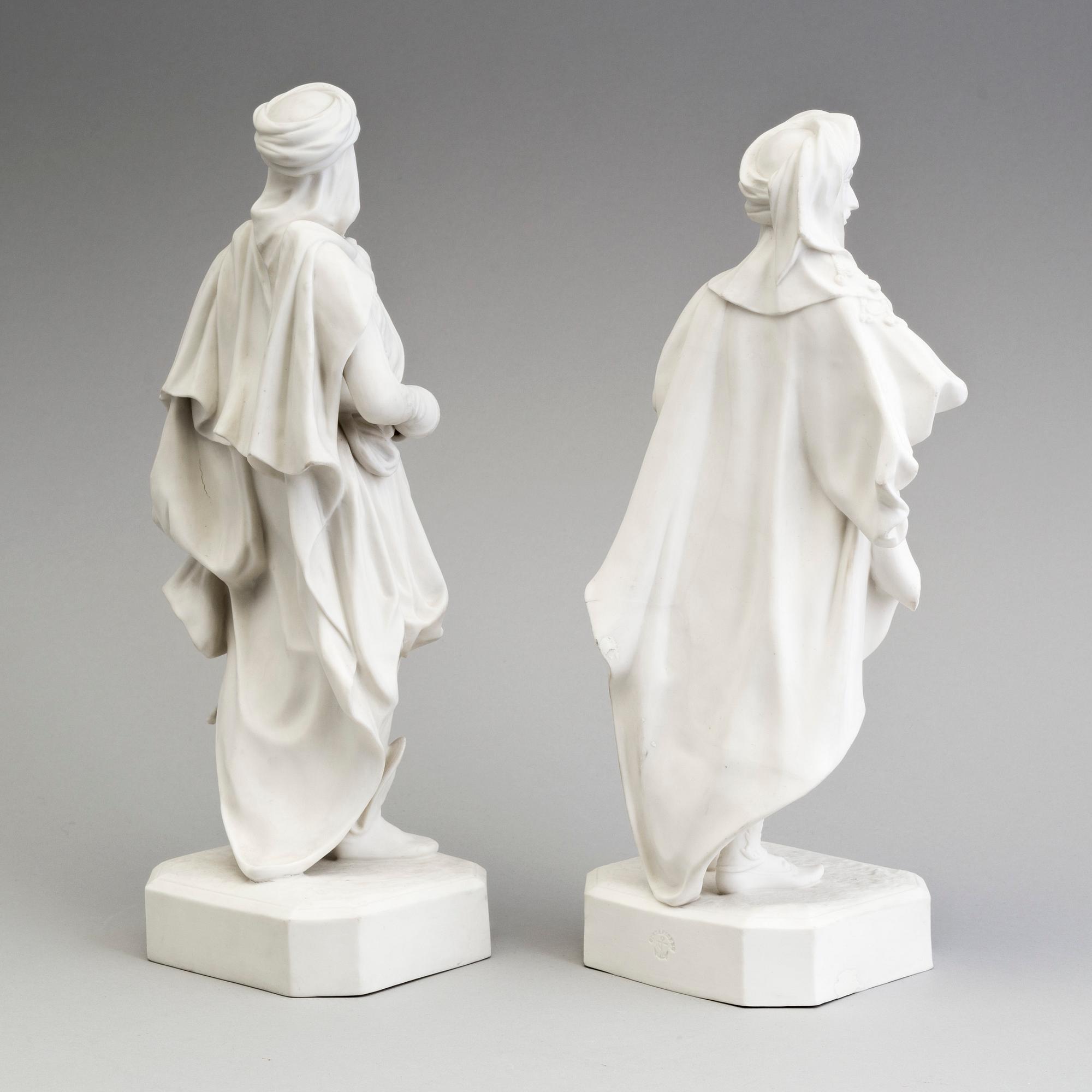 A PAIR OF PARIAN FIGURES, Gustafsberg, 1860/70.