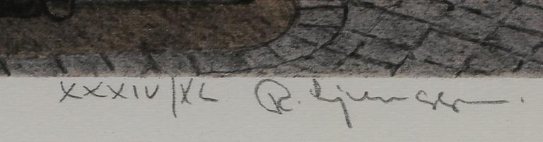 REINHOLD LJUNGGREN, färglitografi. Sign och numr XXXIV/XL.