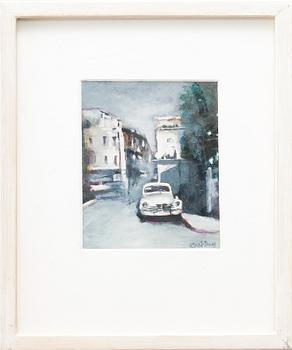 KARIN BROOS, olja på papper. Signerad.