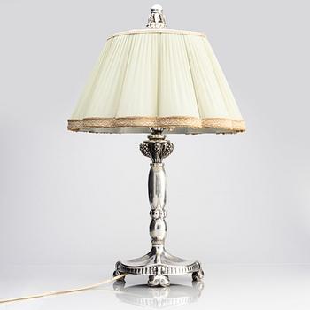 Georg Jensen, a table lamp, Copenhagen 1919, 830/1000 silver, design nr 79.