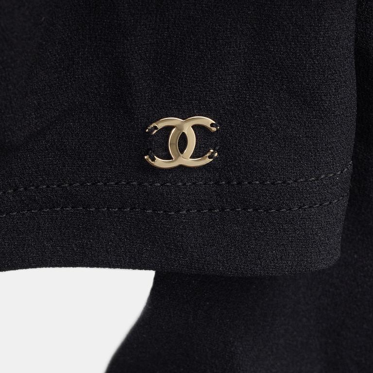Chanel, A black silk top, size 34.