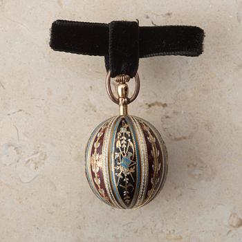 FRES. BORDIER, oval shaped pocket watch, 25 x 28 (43) mm,