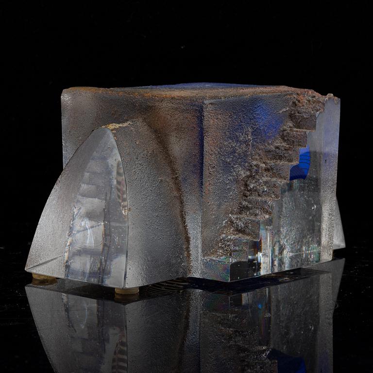 A glass sculpture by Bertil Vallien, for Kosta Boda.