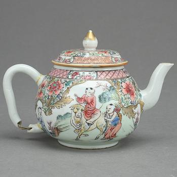 TEKANNA MED LOCK, porslin, Kina, 1700-tal.