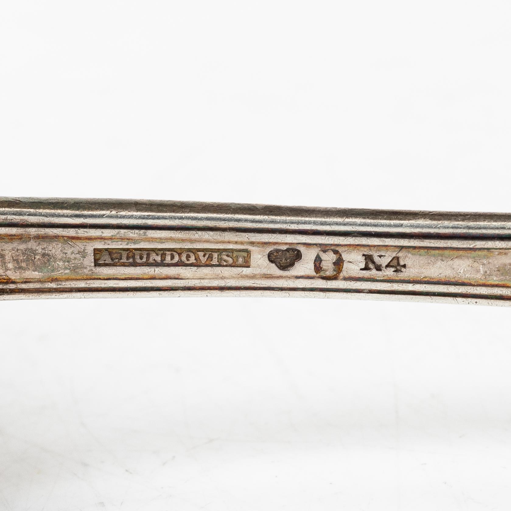 A collection of silver cutlery, various models, Petter Eneroth and Anders Lundqvist among others, 18th-20th century.