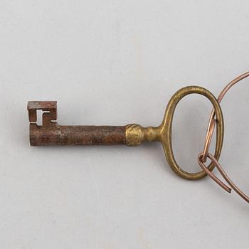 Ten brass keys 18th/19th century.