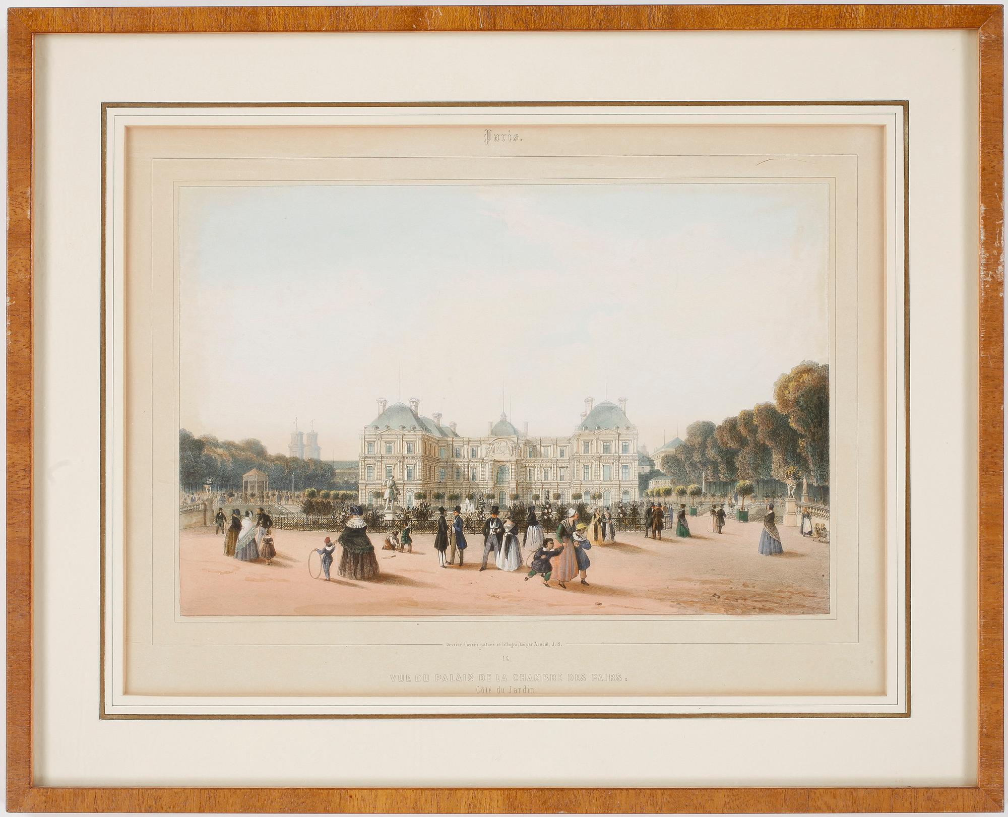 PARTI LITOGRAFIER, 5 st. Kolorerade. Bl a efter A Schützercrantz, 1800/1900-tal.