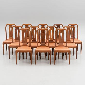 Carl Malmsten, chairs, 12 pcs "Brunnsviken", second half of the 20th century.