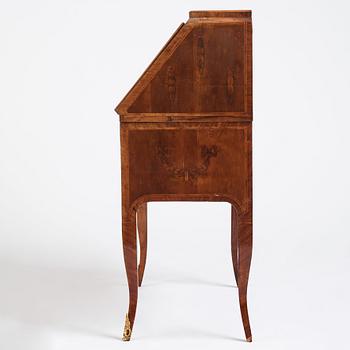 A Gustavian secretaire attributed to  J Hultsten (master in Stockholm 1773-1794), late 18th century .