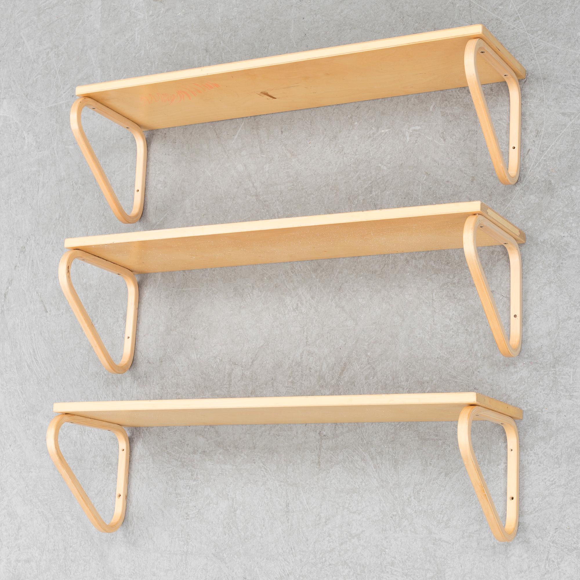 Three shelves by Alvar Aalto, Artek, second half of the 20th century.