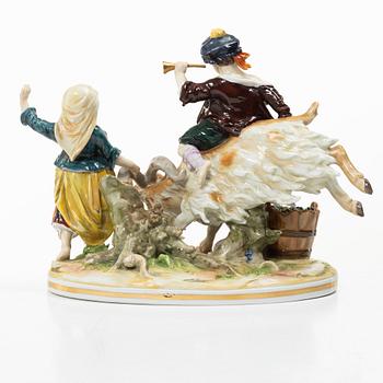 Figural group, "Bowing Goat", Naples.