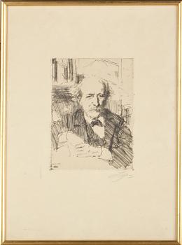 Anders Zorn · ANDERS ZORN, etsning, signerad och daterad 1906 i trycket.